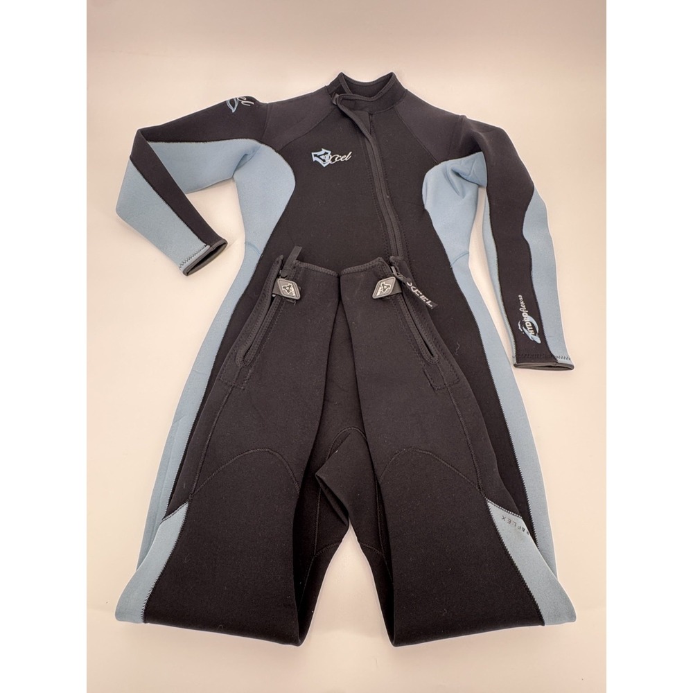 Xcel Hawaii Hydroflex 3/2mm Wetsuit Womens 10 Black Blue Neoprene Laminated